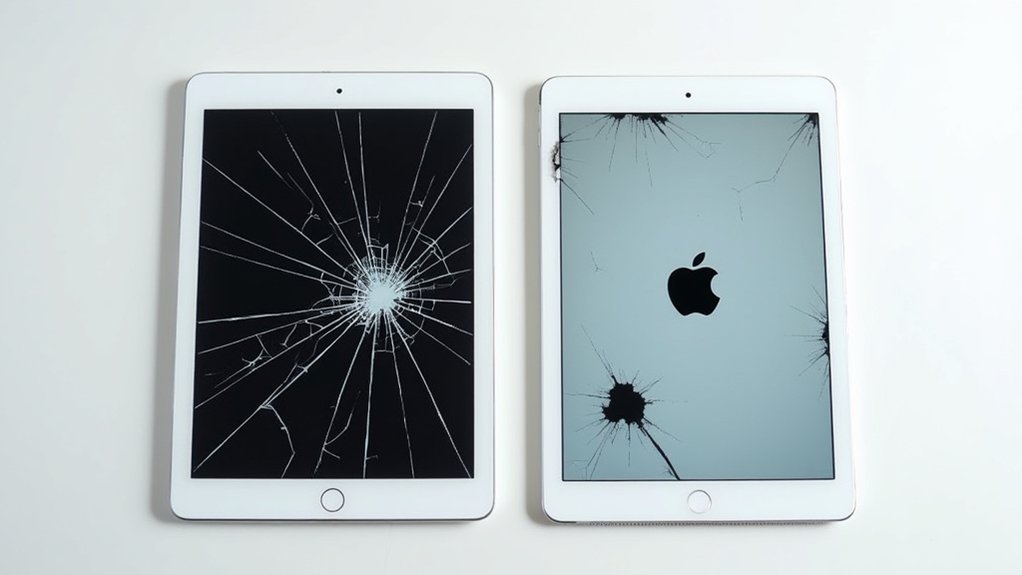 uszkodzenia wyświetlacza LCD w tablecie iPad - objawy