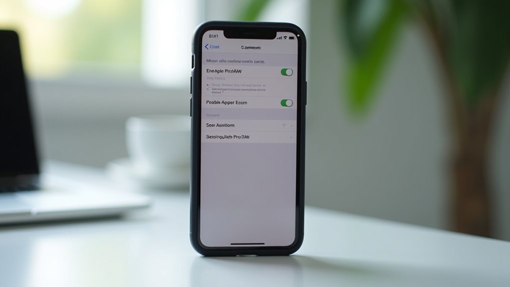 konfiguracja ustawień iPhone ProRAW