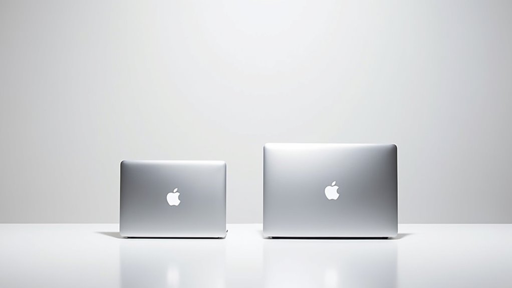 porównanie rozmiaru MacBooka Air