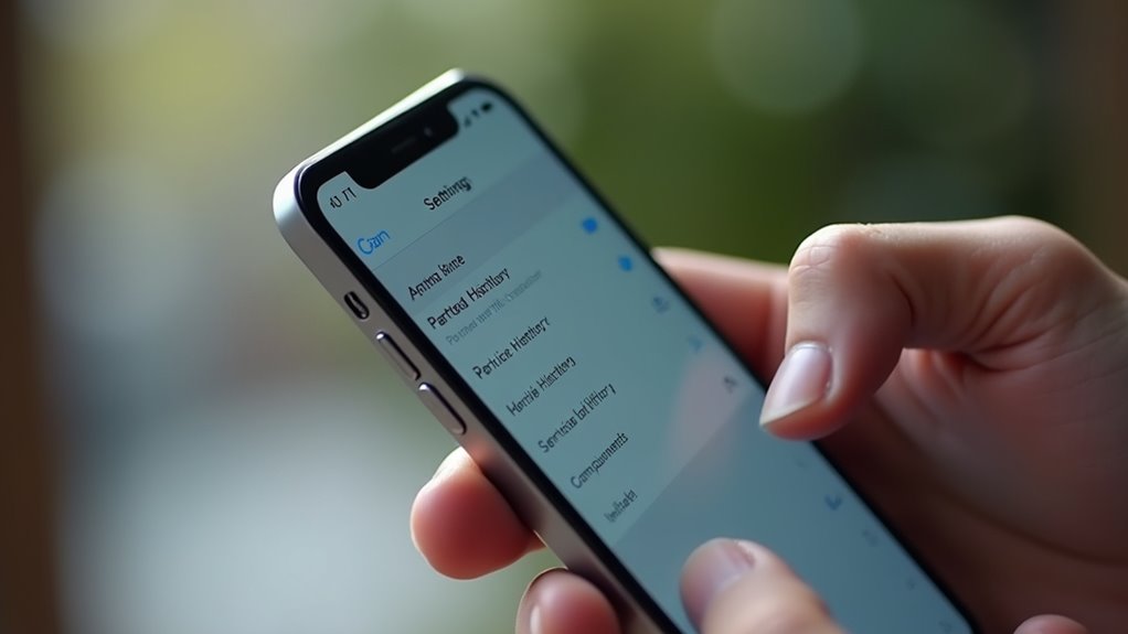 sprawdź historię części iPhone ustawienia